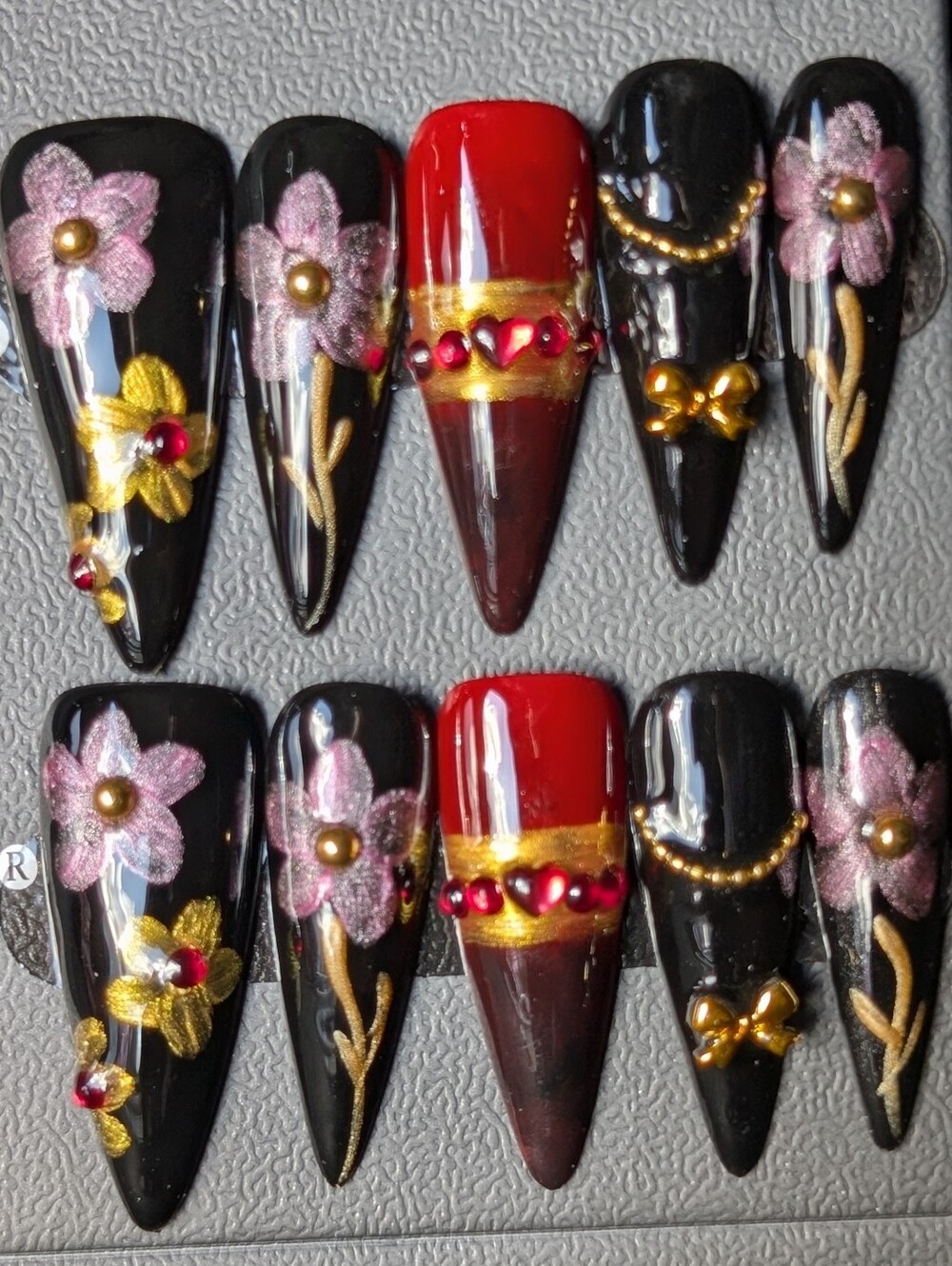 ❤️ 10pc Handmade Press-On Premium Nails Stiletto Size: Large
